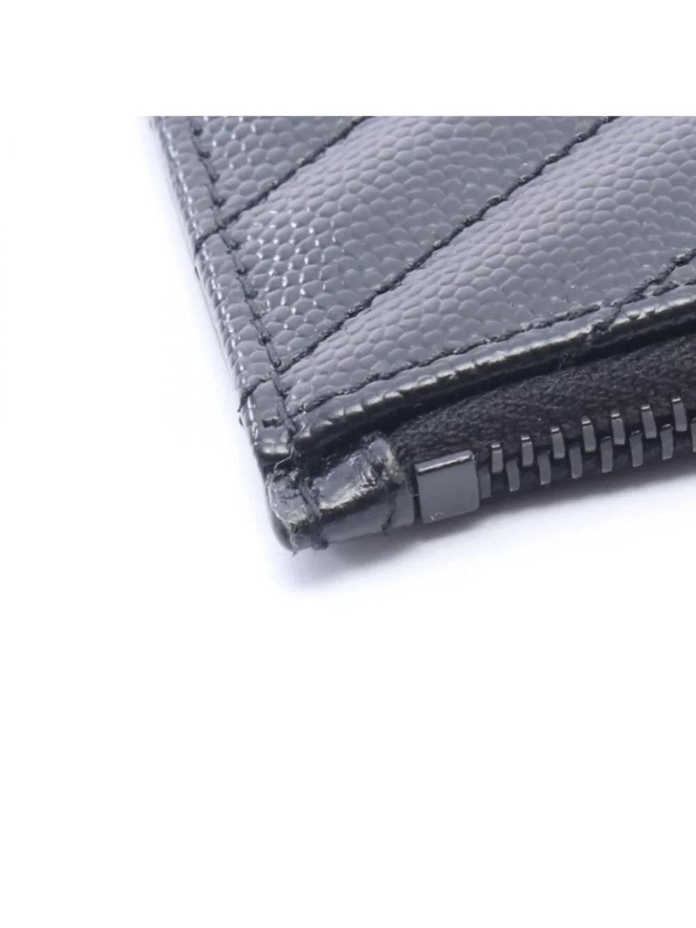 ★SOLD★ Saint Laurent Paris Coin Case Monogram Fragment Zip Card Black Leather - Picture 6 of 6